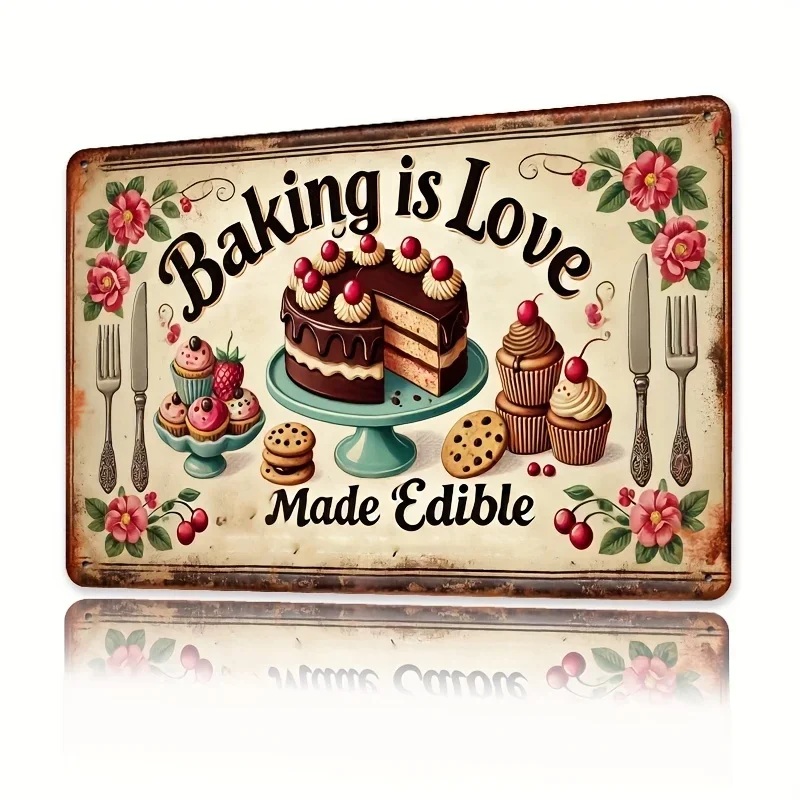 Kitchen Baking Tins - ป้ายโลหะตกแต่งห้องสไตล์วินเทจ 