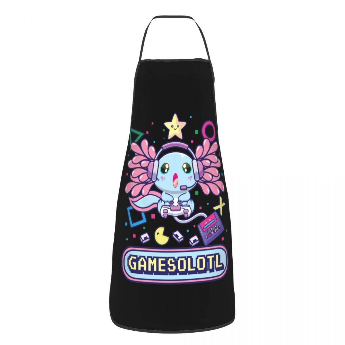 Kitchen Baking Game - Gamesalotl Axolotl เล่นวิดีโอผ้ากันเปื้อนสีแดงผู้หญิงผู้ชาย Unisex Bib น่ารัก