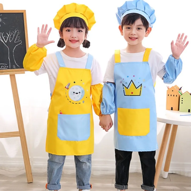 Kitchen Baking Drawing - ชุดผ้ากันเปื้อนเด็ก 3 ชิ้น สำหรับทำขนม ระบายสี กันน้ำ