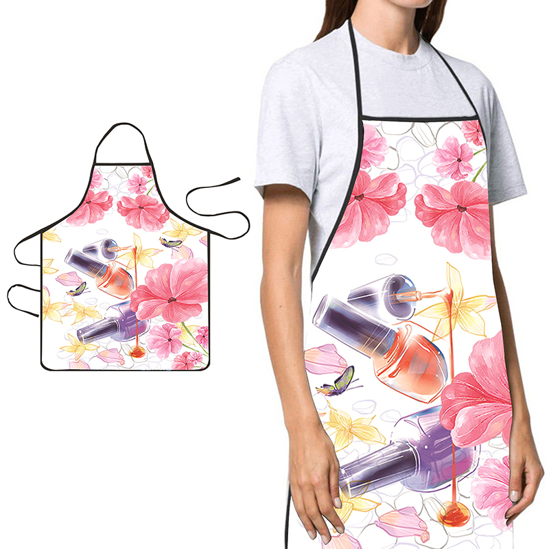 Kitchen Baking Cooking - 〔YS1〕ผ้ากันเปื้อนสำหรับทำเล็บ พิมพ์ลายสวยงาม สำหรับครัวเรือน ผู้หญิง ใช้ทำความสะอาดบ้าน ทำอาหาร