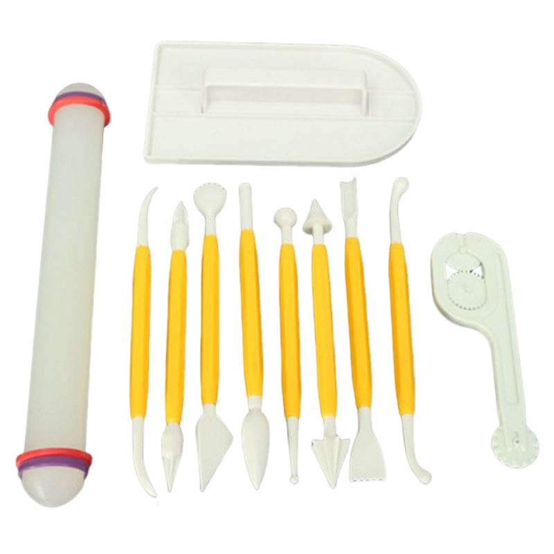 Fondant Smoother Set - ชุดอุปกรณ์ทำขนม 11 ชิ้น/ชุด อุปกรณ์ทำขนมเค้กสำหรับใช้ในบ้าน DIY อุปกรณ์ครัว