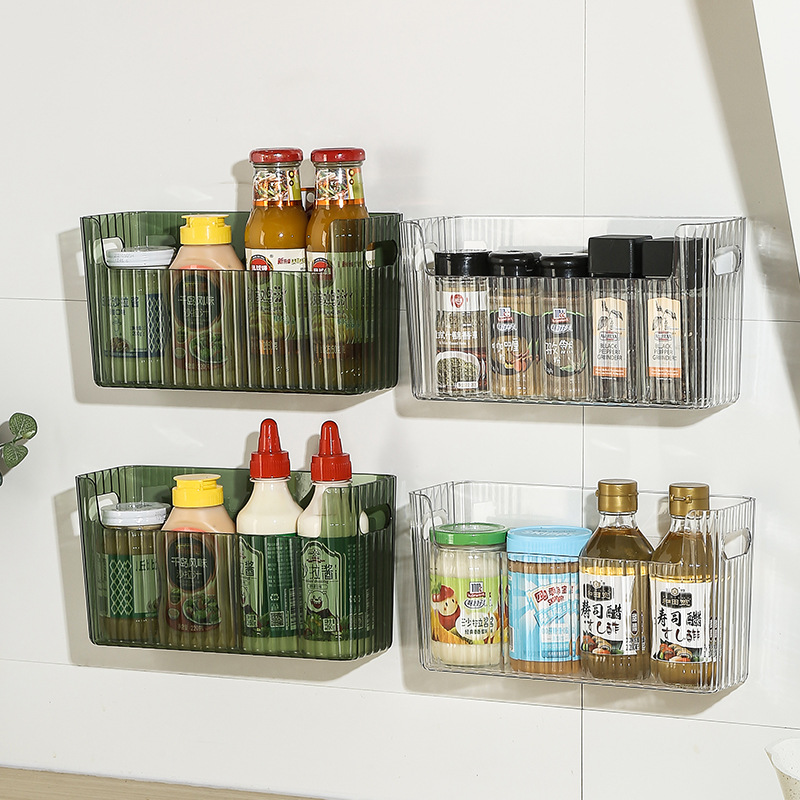 Kitchen Baking Tins - กล่องเก็บของติดตู้เย็นแบบมีกาวในตัว ความจุขนาดใหญ่ กล่องจัดระเบียบครัวอเนกประสงค์ ภาชนะอเนกประสงค์ ประหยัดพื้นที่ในบ้าน
