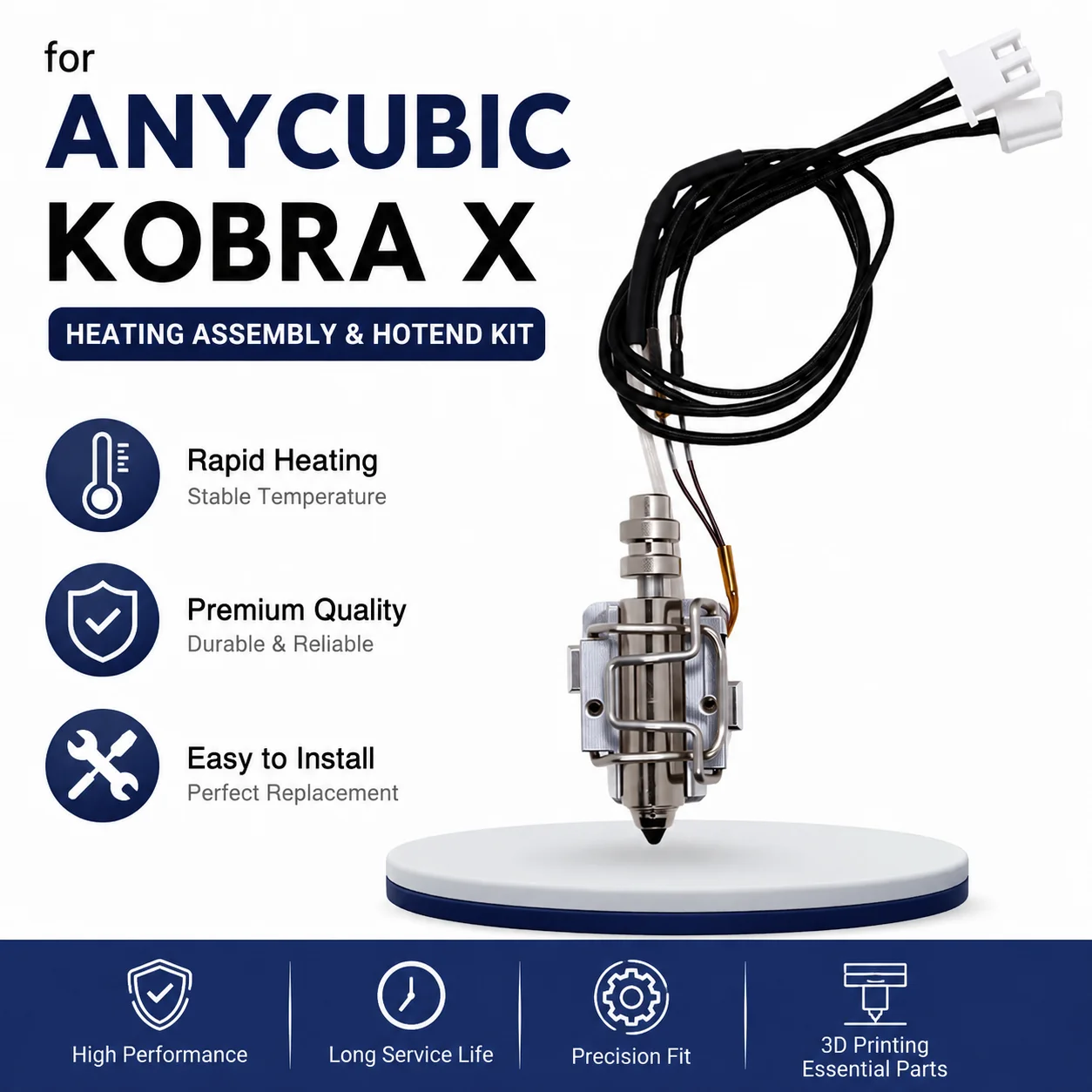 Pastry Brush Silicone - ชุดหัวฉีด Anycubic Kobra X พร้อมชุดทำความร้อนและปลอกซิลิโคน อะไหล่เครื่องพิมพ์