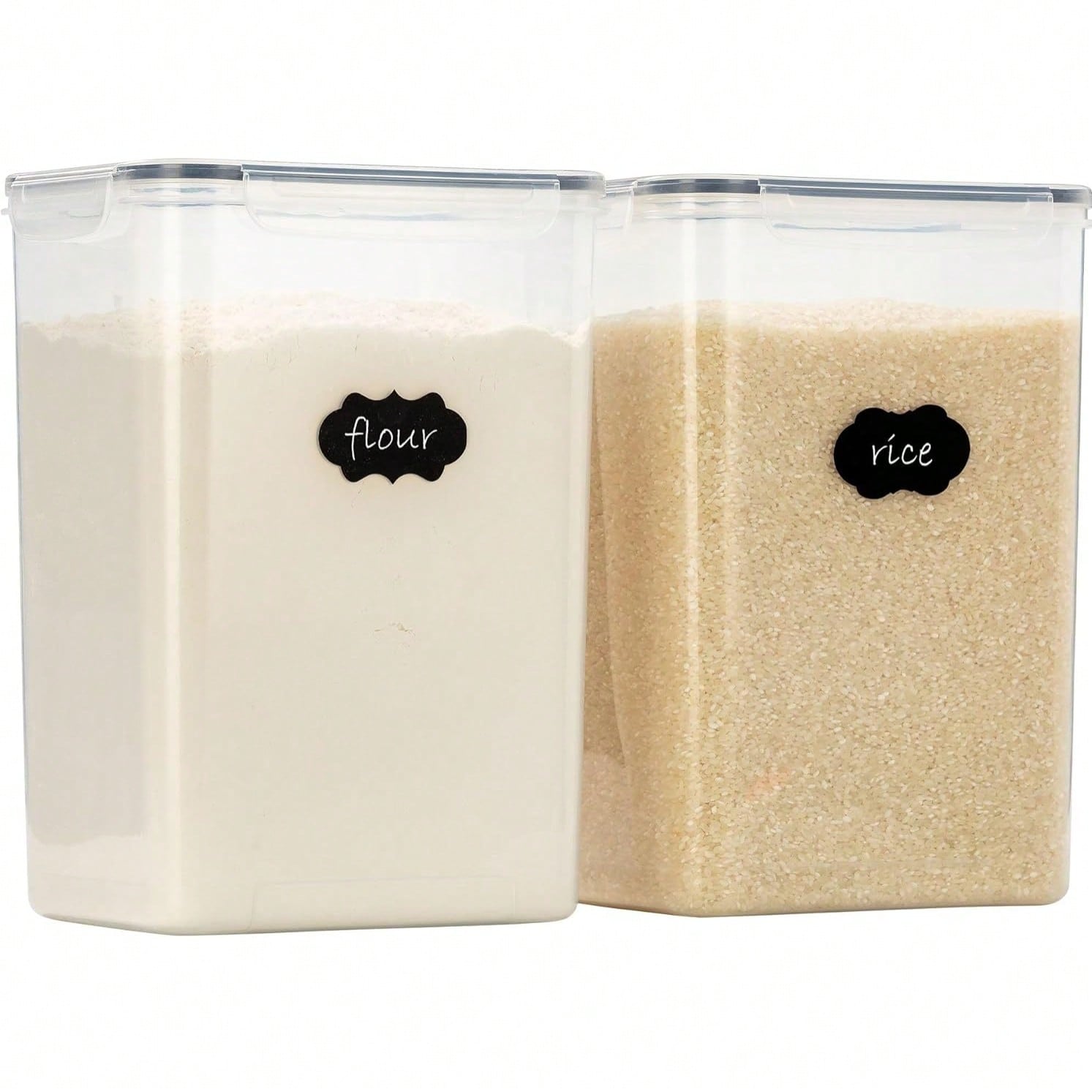 Kitchen Baking Pantry - ภาชนะเก็บอาหารขนาดใหญ่พิเศษพร้อมฝาปิด, แพ็คคู่, ความจุ 9.5 ลิตร, ภาชนะเก็บอาหารแบบปิดสนิทสำหรับครัวและห้องเก็บของ,