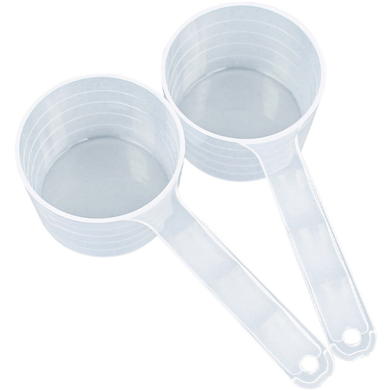 Kitchen Baking Scale - ช้อนตวงแบบด้ามยาว 100 มล. ฐานแบน พร้อมสเกล ช้อนพลาสติกใสสำหรับตวงนมผง