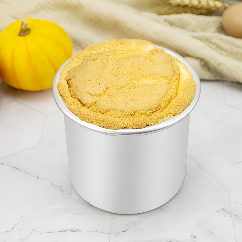 Kitchen Baking Tins - แม่พิมพ์เค้กชิฟฟอนแบบก้นแข็ง อลูมิเนียมอัลลอยด์ ทรงกลม อุปกรณ์อบขนม DIY สำหรับทำขนมที่บ้าน