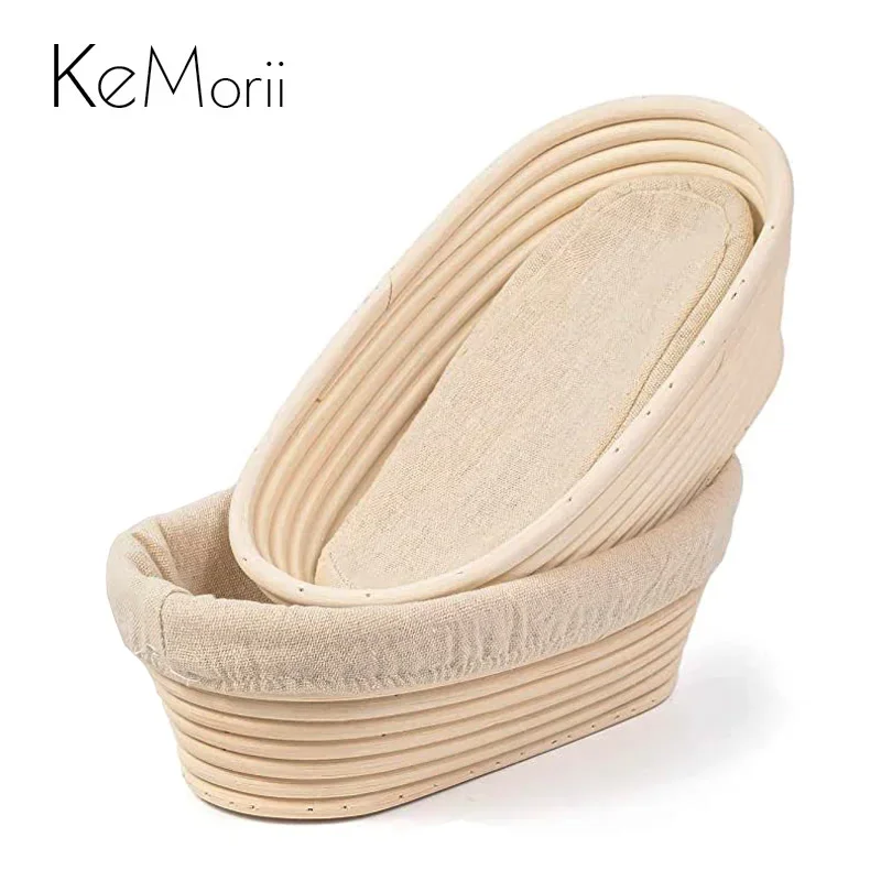 Proofing Basket Banneton - หวายธรรมชาติขนมปัง Proofing ตะกร้า Handmade หวายหวายชามอบแป้งหมัก Sourdough