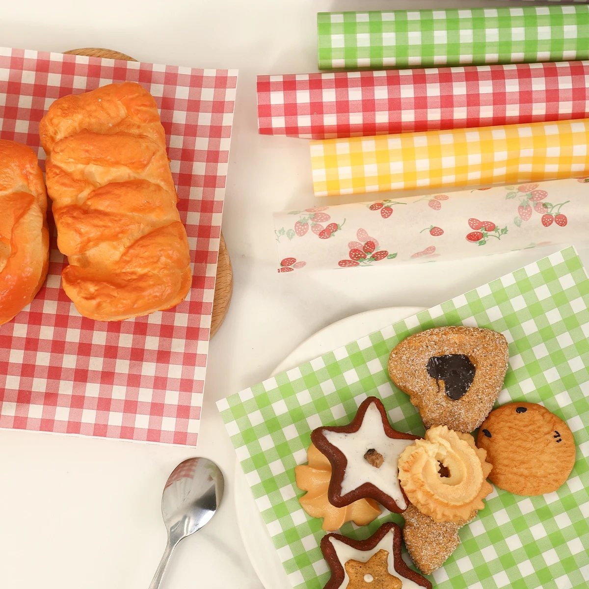 Kitchen Baking Gifts - 50 ชิ้น Oilproof กระดาษห่อสําหรับขนมปังแซนวิชเบอร์เกอร์ Fries, กระดาษขี้ผึ้งเกรดอาหารเบเกอรี่เครื่องมือ