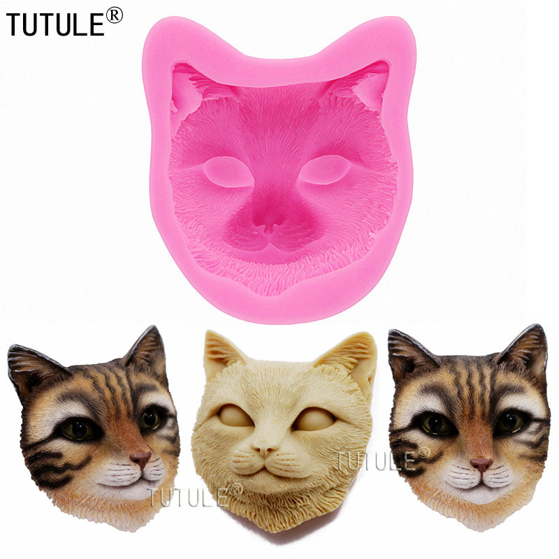 Pastry Brush Silicone - แม่พิมพ์ซิลิโคนรูปหัวแมวสำหรับแปรงผม, แม่พิมพ์สบู่ช็อกโกแลต, แม่พิมพ์เค้ก, แม่พิมพ์เทียนเจลลี่, แม่พิมพ์เรซินอีพ็อกซี่ยูวี, แม่พิมพ์ดินเหนียว,
