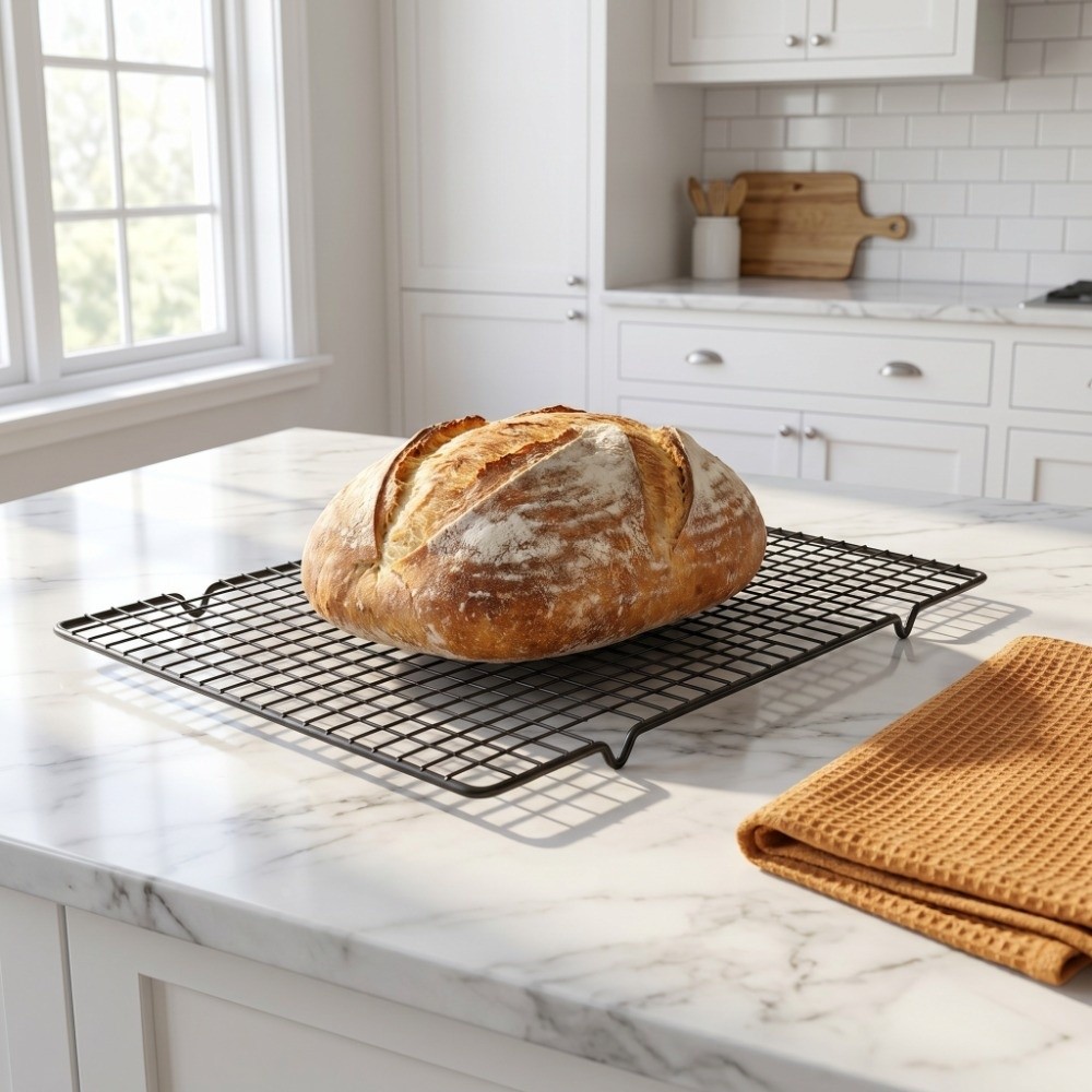 Cooling Rack Wire - ตะแกรงเหล็กกล้าคาร์บอนทรงสี่เหลี่ยม ตะแกรงอบแบบไม่ติดกระทะ ดีไซน์ตาข่าย แข็งแรง ทนทาน ใช้สำหรับตากอาหาร