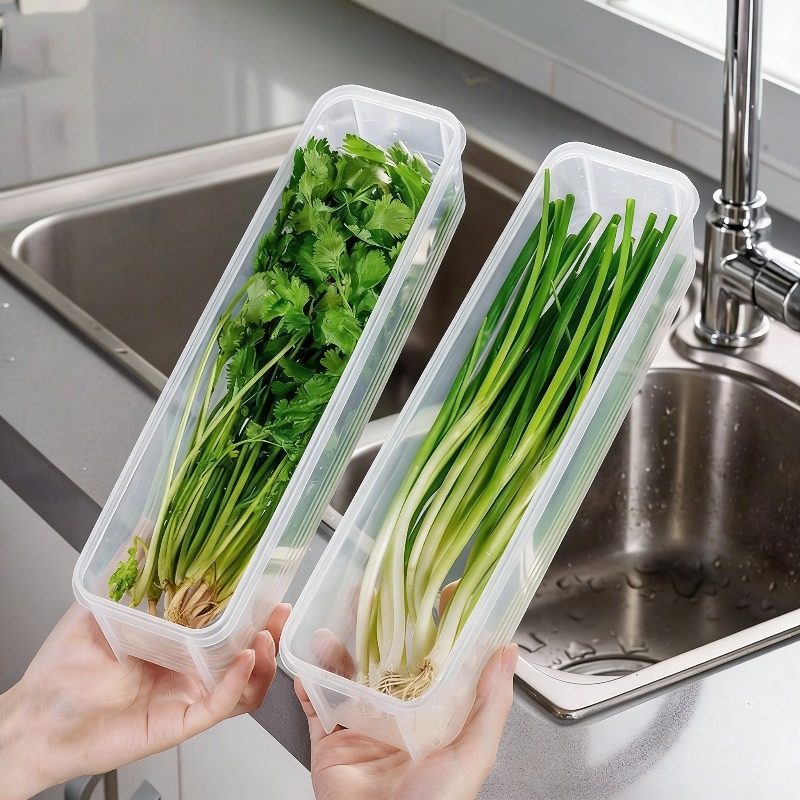 Kitchen Baking Tins - กล่องเก็บรักษาความสดของหอมแดง 1/2/4 ชิ้น กล่องพลาสติกสำหรับเก็บในตู้เย็น ฝาปิด กล่องเก็บหอมแดง