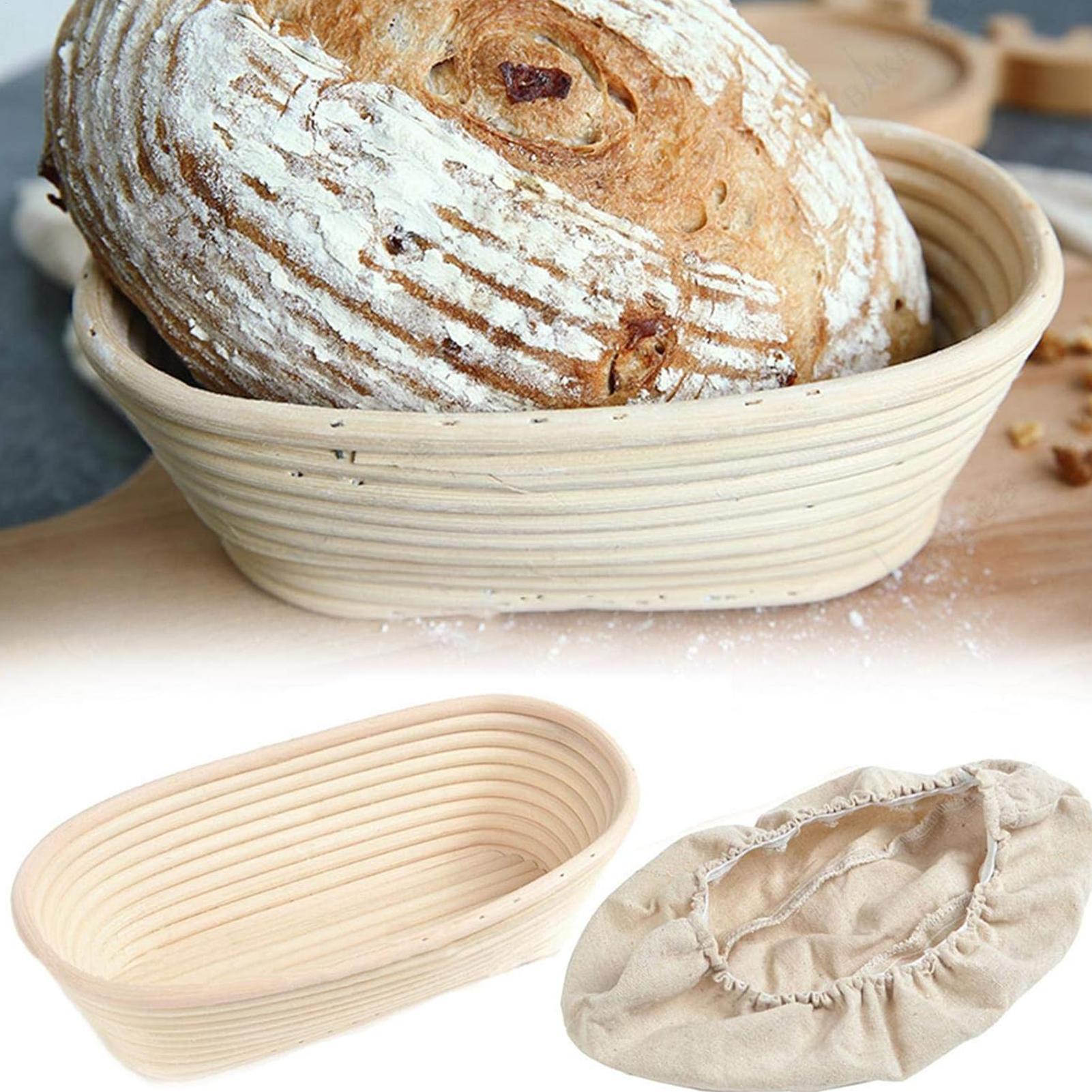 Proofing Basket Banneton - ตะกร้าหวายสำหรับพักแป้งขนมปัง ตะกร้าขนมปังทรงรี ตะกร้าหวายสำหรับหมักแป้งโดว์ ซาวโดว์ บาเนตอง