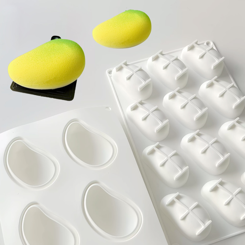 Baking Kitchen Design - 3D Mango Design ภาษาฝรั่งเศสคําผลไม้ Mousse แม่พิมพ์ขนม