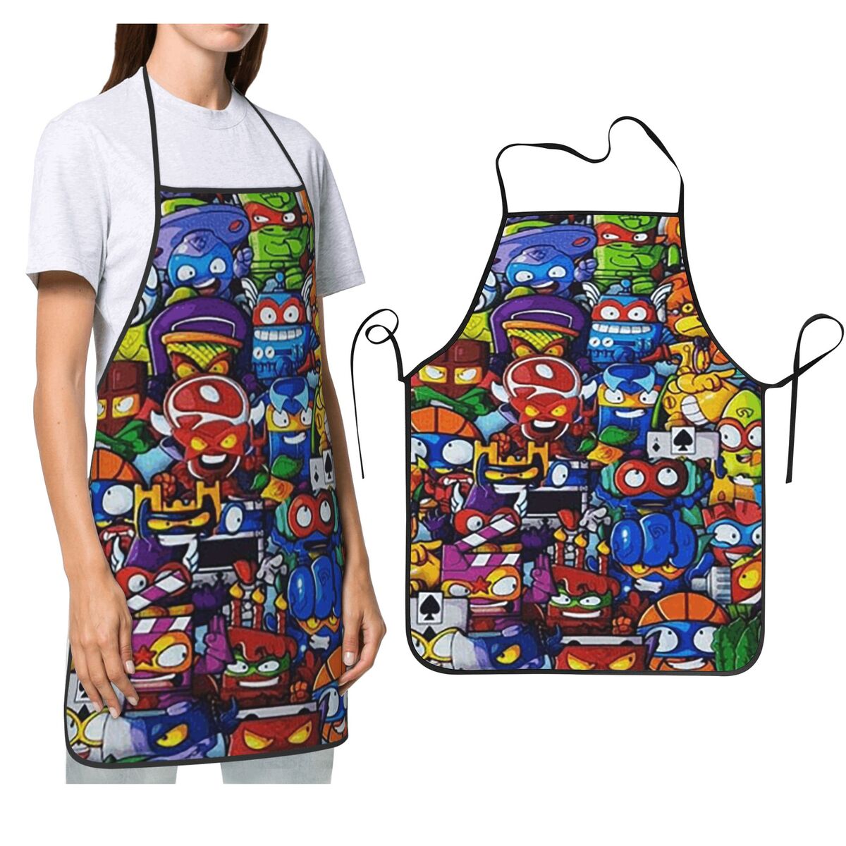 Kitchen Baking Game - เกมการ์ตูนซุปเปอร์ซิงส์ใหม่ ผ้ากันเปื้อนซุปเปอร์ซิงส์สำหรับเชฟทำอาหาร อบขนม ผ้ากันเปื้อนแบบไม่มีแขนสำหรับทำความสะอาดในครัว เหมาะสำหรับผู้หญิงและผู้ชาย