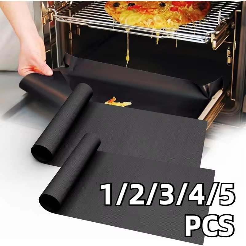 Kitchen Baking Cooking - 1/2/3/4/5PCS สีดํา BBQ Grill Mat เตาอบเบเกอรี่