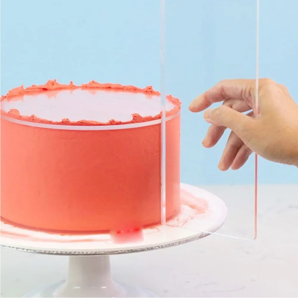 Fondant Smoother Set - อะคริลิคหวีที่ปาดเค้กใส4ขนาดที่ขูดตกแต่งเค้กครีมเนยยาวนุ่มนวลฟองดองท์เรียบอุปกรณ์น้ำแข็ง