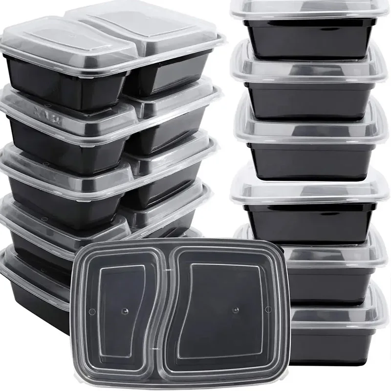 Kitchen Baking Tins - 10 ชุดกล่องอาหารทิ้งพร้อมฝาปิดไมโครเวฟกล่องเก็บอาหารห้องครัวตู้เย็นภาชนะเก็บทนทาน STACKABLE