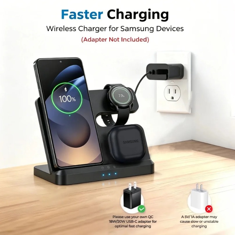 แท่นชาร์จไร้สายแบบเร็ว 3 in 1  - Cooling Rack Wire บทวิจารณ์และราคา