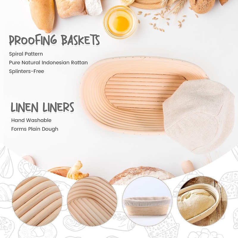 ตะกร้าสำหรับหมักขนมปัง PP ตะกร - Proofing Basket Banneton บทวิจารณ์และราคา