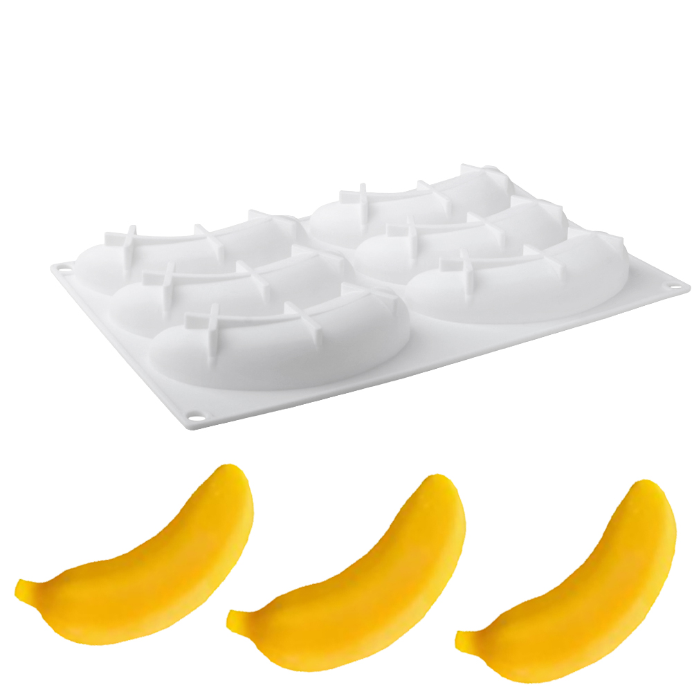 6 หรือ 12 เซลล์กล้วยซิลิโคนแม่ - Baking Kitchen Design บทวิจารณ์และราคา