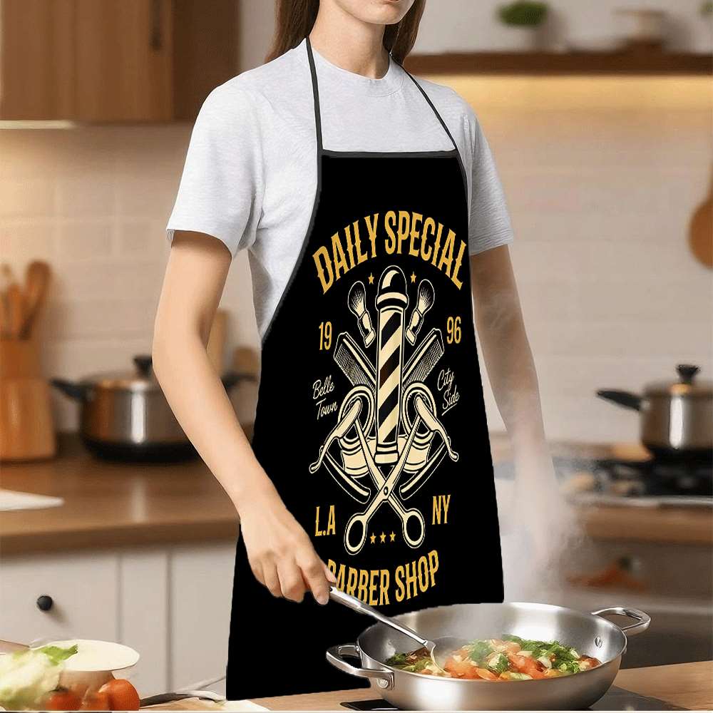 ผ้ากันเปื้อนธีมร้านตัดผม 1 ชิ้ - Kitchen Baking Area Ideas บทวิจารณ์และราคา