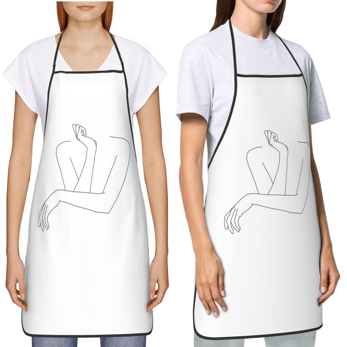 ผ้ากันเปื้อนลายเส้นวาดด้วยมือ  - Kitchen Baking Drawing บทวิจารณ์และราคา