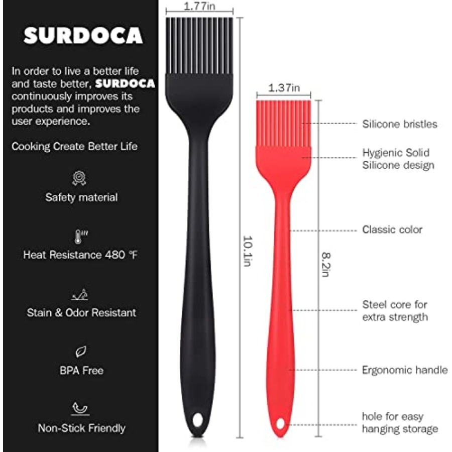 แปรงซิลิโคนสำหรับทาขนม - 2 ชิ้ - Pastry Brush Silicone บทวิจารณ์และราคา