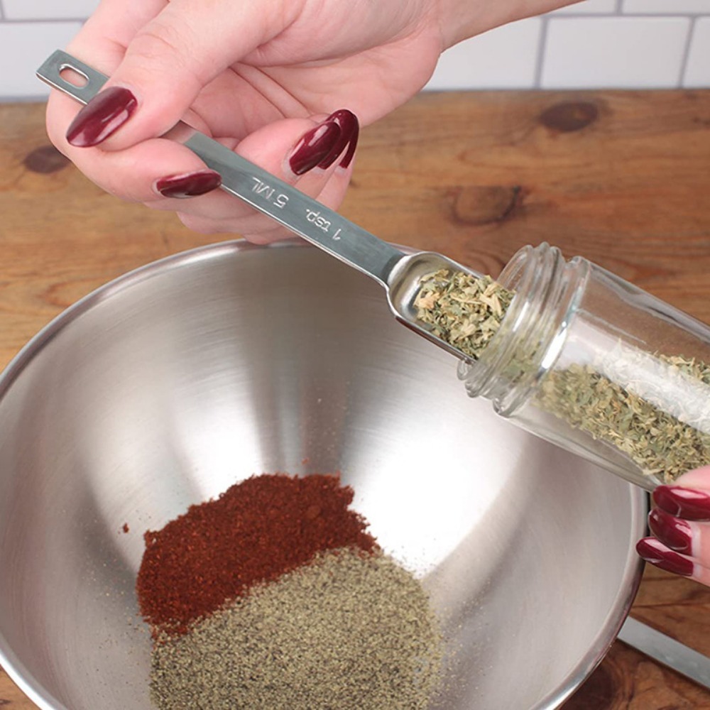 ช้อนตวงสแตนเลสสตีล6ชิ้นพร้อมสเ - Kitchen Baking Scale บทวิจารณ์และราคา