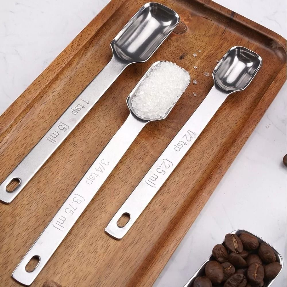 ช้อนตวงสแตนเลสสตีล6ชิ้นพร้อมสเ - Kitchen Baking Scale บทวิจารณ์และราคา