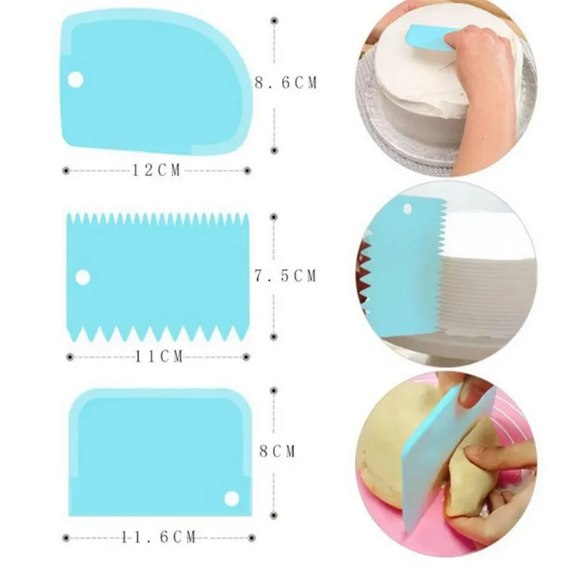 3 ชิ้น/ล็อตครีม Scraper Smooth - Fondant Smoother Set บทวิจารณ์และราคา