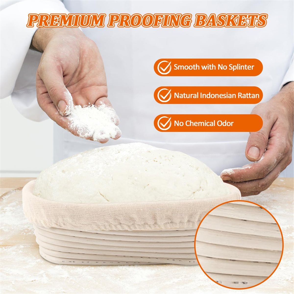 ชุดตะกร้าหวายสำหรับพักแป้งรูปว - Proofing Basket Banneton บทวิจารณ์และราคา