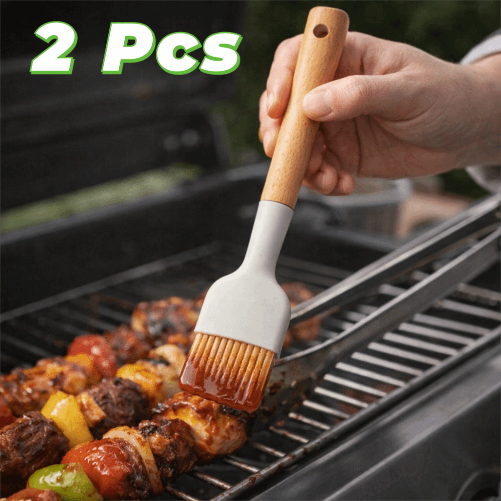 แปรงทาเนยซิลิโคนด้ามไม้ 2 ชิ้น - Pastry Brush Silicone บทวิจารณ์และราคา