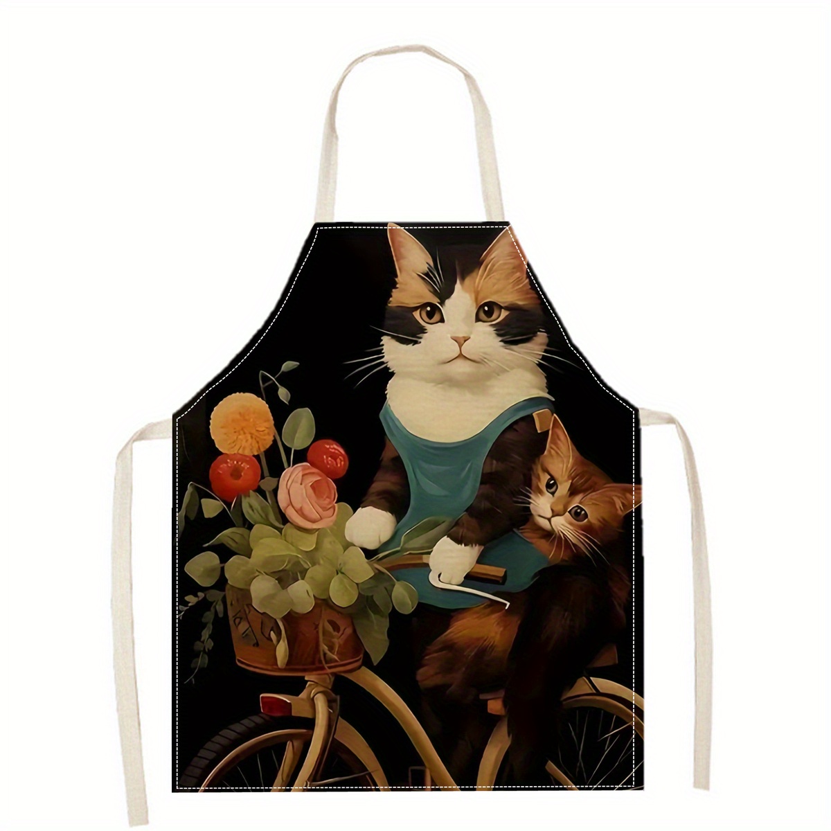 ผ้ากันเปื้อนลินินลายแมวตลกใส่แ - Kitchen Baking Area Ideas บทวิจารณ์และราคา
